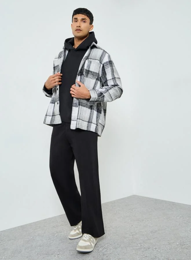 ستايلي بنطلون رجالي أسود بساق واسعة